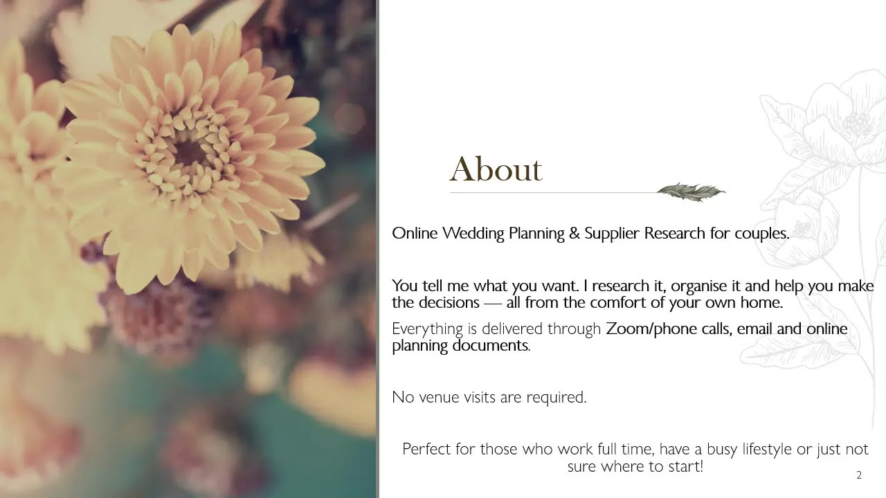 Wedding brochure page 2